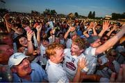 30 June 2018; Kildare players Daniel Flynn, 14, and Keith Cribbin celebrates with supporters following the GAA Football All-Ireland Senior Championship Round 3 match between Kildare and Mayo at St Conleth's Park in Newbridge, Kildare. Photo by Stephen McCarthy/Sportsfile