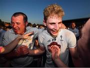 30 June 2018; Daniel Flynn of Kildare is congratulated by supporters, including MJ Smith, from Carberry, following the GAA Football All-Ireland Senior Championship Round 3 match between Kildare and Mayo at St Conleth's Park in Newbridge, Kildare. Photo by Stephen McCarthy/Sportsfile