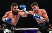 30 June 2018; Jono Carroll, left, in action against Declan Geraghty during their IBF Intercontinental super-featherweight bout at the SSE Arena in Belfast. Photo by Ramsey Cardy/Sportsfile