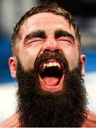 30 June 2018; Jono Carroll celebrates defeating Declan Geraghty in their IBF Intercontinental super-featherweight bout at the SSE Arena in Belfast. Photo by Ramsey Cardy/Sportsfile