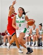 30 June 2018; Amy Waters of Ireland in action against Violetta Savenco of Moldova during the FIBA 2018 Women's European Championships for Small Nations Classification match between Ireland and Moldova at Mardyke Arena, Cork, Ireland. Photo by Brendan Moran/Sportsfile