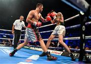 30 June 2018; Tyrone McKenna, right, in action against Jack Catterall during their WBO Intercontinental super-lightweight Championship bout at the SSE Arena in Belfast. Photo by Ramsey Cardy/Sportsfile