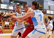 30 June 2018; Stephanie De Martino of Malta in action against Nadia Mossong and Tessy Hetting of Luxembourg during the FIBA 2018 Women's European Championships for Small Nations semi-final match between Luxembourg and Malta at Mardyke Arena, Cork, Ireland. Photo by Brendan Moran/Sportsfile