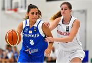 30 June 2018; Stavroula Koniali of Cyprus in action against Anabella De La Chica of Gibraltar during the FIBA 2018 Women's European Championships for Small Nations Classification match between Gibraltar and Cyprus at Mardyke Arena, Cork, Ireland. Photo by Brendan Moran/Sportsfile