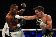 30 June 2018; Michael Conlan, right, in action against Adeilson Dos Santos during their Super Featherweight bout at the SSE Arena in Belfast. Photo by Ramsey Cardy/Sportsfile