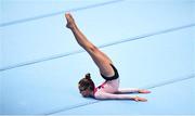 30 June 2018; A view of an FIG athlete competing during the National Series Super Gymnastics Championships at the National Indoor Arena in the National Sports Campus, Blanchardstown, Dublin. Photo by David Fitzgerald/Sportsfile