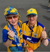 1 July 2018; Clare supporters Mary O'Connell from Kilkee, Co Clare and Eileen Callinan from Tulla, Co Clare, prior to the Munster GAA Hurling Senior Championship Final match between Cork and Clare at Semple Stadium in Thurles, Tipperary. Photo by David Fitzgerald/Sportsfile