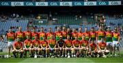 1 July 2018; The Carlow squad ahead of the Joe McDonagh Cup Final match between Westmeath and Carlow at Croke Park in Dublin. Photo by Ramsey Cardy/Sportsfile