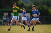 1 July 2018; Ryan Diggin of Laune Rangers, Co. Kerry, in action against Jack Ramsay of Claregalway during the John West Féile Peil na nÓg National Competitions 2018 match between Claregalway and Laune Rangers at Stamullen GAA in Meath. This is the third year that the Féile na nGael and Féile Peile na nÓg have been sponsored by John West, one of the world’s leading suppliers of fish. The competition gives up-and-coming GAA superstars the chance to participate and play in their respective Féile tournament, at a level which suits their age, skills and strengths. Photo by Harry Murphy/Sportsfile