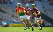 1 July 2018; James Doyle of Carlow in action against John Gilligan of Westmeath during the Joe McDonagh Cup Final match between Westmeath and Carlow at Croke Park in Dublin. Photo by Ramsey Cardy/Sportsfile