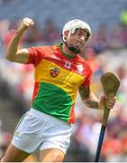 1 July 2018; James Doyle of Carlow celebrates after scoring his side's first goal of the game during the Joe McDonagh Cup Final match between Westmeath and Carlow at Croke Park in Dublin. Photo by Ramsey Cardy/Sportsfile