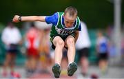 1 July 2018; Aidan Dempsey of Castlebar, Co. Mayo, competing in the U10 Boys Long Jump event during the Irish Life Health Juvenile Games & Inter Club Relays at Tullamore Harriers Stadium in Tullamore, Offaly. Photo by Sam Barnes/Sportsfile