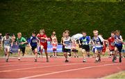1 July 2018; A general view of the start of the U9 Boys 300m event during the Irish Life Health Juvenile Games & Inter Club Relays at Tullamore Harriers Stadium in Tullamore, Offaly. Photo by Sam Barnes/Sportsfile