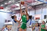 1 July 2018; Grainne Dwyer of Ireland in action against Petra Orlovic, left, and Stavroula Koniali of Cyprus during the FIBA 2018 Women's European Championships for Small Nations Classification 5-6 match between Cyprus and Ireland at Mardyke Arena, Cork, Ireland. Photo by Brendan Moran/Sportsfile