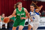 1 July 2018; Claire Rockall of Ireland in action against Christiana Menelaou of Cyprus during the FIBA 2018 Women's European Championships for Small Nations Classification 5-6 match between Cyprus and Ireland at Mardyke Arena, Cork, Ireland. Photo by Brendan Moran/Sportsfile