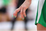 1 July 2018; The green fingernails of Grainne Dwyer of Ireland during the FIBA 2018 Women's European Championships for Small Nations Classification 5-6 match between Cyprus and Ireland at Mardyke Arena, Cork, Ireland. Photo by Brendan Moran/Sportsfile