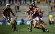 1 July 2018; Adrian Tuohey of Galway in action against Ger Aylward of Kilkenny during the Leinster GAA Hurling Senior Championship Final match between Kilkenny and Galway at Croke Park in Dublin. Photo by Ramsey Cardy/Sportsfile