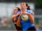 1 July 2018; Niamh McEvoy of Dublin in action against Lucy McCartan of Westmeath during the TG4 Leinster Ladies Senior Football Final match between Dublin and Westmeath at Netwatch Cullen Park in Carlow. Photo by Piaras Ó Mídheach/Sportsfile