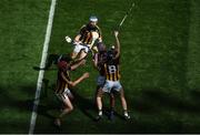1 July 2018; Johnny Coen of Galway in action against Kilkenny players, left to right, James Maher, TJ Reid, and Conor Fogarty during the Leinster GAA Hurling Senior Championship Final match between Kilkenny and Galway at Croke Park in Dublin. Photo by Daire Brennan/Sportsfile