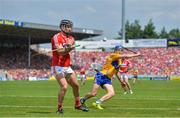 1 July 2018; Colm Spillane of Cork in action against Shane O'Donnell of Clare during the Munster GAA Hurling Senior Championship Final match between Cork and Clare at Semple Stadium in Thurles, Tipperary. Photo by David Fitzgerald/Sportsfile