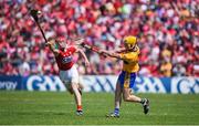 1 July 2018; Colm Galvin of Clare in action against Daniel Kearney of Cork during the Munster GAA Hurling Senior Championship Final match between Cork and Clare at Semple Stadium in Thurles, Tipperary. Photo by David Fitzgerald/Sportsfile