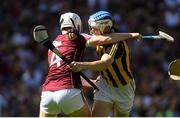 1 July 2018; TJ Reid of Kilkenny in action against John Hanbury of Galway during the Leinster GAA Hurling Senior Championship Final match between Kilkenny and Galway at Croke Park in Dublin. Photo by Ramsey Cardy/Sportsfile