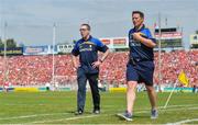 1 July 2018; Clare joint-manager Gerry O'Connor, left, and selector Gavin Keary during the final minutes of the the Munster GAA Hurling Senior Championship Final match between Cork and Clare at Semple Stadium in Thurles, Tipperary. Photo by David Fitzgerald/Sportsfile