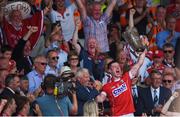 1 July 2018; Cork captain Seamus Harnedy lifts the trophy following the Munster GAA Hurling Senior Championship Final match between Cork and Clare at Semple Stadium in Thurles, Tipperary. Photo by David Fitzgerald/Sportsfile