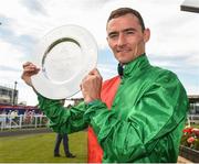1 July 2018; Jockey Daniel Tudhope after winning the Juddmonte Pretty Polly Stakes on Urban Fox during day 3 of the Dubai Duty Free Irish Derby Festival at the Curragh Racecourse in Kildare. Photo by Matt Browne/Sportsfile