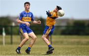 1 July 2018; Tim Fitzpatrick of Ratoath saves a shot as teammate Liam Kelly watches on during the John West Féile Peil na nÓg National Competitions 2018 match between Ratoath and Burren GAC at Stamullen GAA in Meath. This is the third year that the Féile na nGael and Féile Peile na nÓg have been sponsored by John West, one of the world’s leading suppliers of fish. The competition gives up-and-coming GAA superstars the chance to participate and play in their respective Féile tournament, at a level which suits their age, skills and strengths. Photo by Harry Murphy/Sportsfile