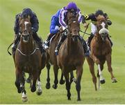 1 July 2018; Flag of Honour, left, with Ryan Moore up, on their way to winning the Comer Group International Curragh Cup from second place Giuseppe Garibalsi with Seamie Heffernan during day 3 of the Dubai Duty Free Irish Derby Festival at the Curragh Racecourse in Kildare. Photo by Matt Browne/Sportsfile