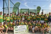 1 July 2018; Claregalway players with the Boys Division 1 Shield during the John West Féile Peil na nÓg National Competitions 2018 match between Claregalway and Clonduff GAC at Stamullen GAA in Meath. This is the third year that the Féile na nGael and Féile Peile na nÓg have been sponsored by John West, one of the world’s leading suppliers of fish. The competition gives up-and-coming GAA superstars the chance to participate and play in their respective Féile tournament, at a level which suits their age, skills and strengths. Photo by Harry Murphy/Sportsfile