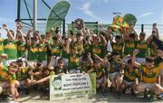 1 July 2018; Claregalway lift the Boys Division 1 Shield during the John West Féile Peil na nÓg National Competitions 2018 match between Claregalway and Clonduff GAC at Stamullen GAA in Meath. This is the third year that the Féile na nGael and Féile Peile na nÓg have been sponsored by John West, one of the world’s leading suppliers of fish. The competition gives up-and-coming GAA superstars the chance to participate and play in their respective Féile tournament, at a level which suits their age, skills and strengths. Photo by Harry Murphy/Sportsfile