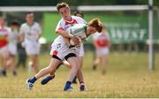 1 July 2018; Adian Haley of New York in action against Ronan Walls of O'Donovan Rossa GAC during the John West Féile Peil na nÓg National Competitions 2018 match between O'Donovan Rossa GAC and New York at Stamullen GAA in Meath. This is the third year that the Féile na nGael and Féile Peile na nÓg have been sponsored by John West, one of the world’s leading suppliers of fish. The competition gives up-and-coming GAA superstars the chance to participate and play in their respective Féile tournament, at a level which suits their age, skills and strengths. Photo by Harry Murphy/Sportsfile