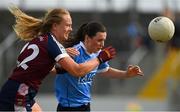 1 July 2018; Lyndsey Davey of Dublin in action against Jennifer Rogers of Westmeath during the TG4 Leinster Ladies Senior Football Final match between Dublin and Westmeath at Netwatch Cullen Park in Carlow. Photo by Piaras Ó Mídheach/Sportsfile