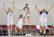 1 July 2018; Cyprus players celebrate a late score by their team-mates during the FIBA 2018 Women's European Championships for Small Nations Classification 5-6 match between Cyprus and Ireland at Mardyke Arena, Cork, Ireland. Photo by Brendan Moran/Sportsfile
