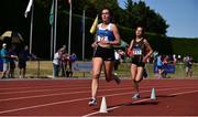 30 June 2018; Nadine Donegan of Tullamore Harriers A.C., Co. Offaly, and Niamh Kelly of Letterkenny A.C., Co. Donegal,  competing in the U23 Women 5000m event during the Irish Life Health National Junior & U23 T&F Championships at Tullamore Harriers Stadium in Tullamore, Offaly. Photo by Sam Barnes/Sportsfile