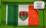 2 July 2018; A general view of a Cork City flag prior to the pre-season friendly match between Cork City and Portsmouth at Turners Cross in Cork. Photo by Harry Murphy/Sportsfile