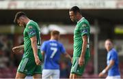 2 July 2018; Damien Delaney, right, and Josh O'Hanlon of Cork City react after their side conceded their first goal during the pre-season friendly match between Cork City and Portsmouth at Turners Cross in Cork. Photo by Harry Murphy/Sportsfile