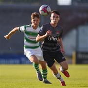 2 July 2018; Gavin Smith of Dundalk in action against Luke Byrne of Shamrock Rovers during the Leinster Senior Cup Quarter-Final match between Shamrock Rovers and Dundalk at Tallaght Stadium in Dublin. Photo by Tom Beary/Sportsfile
