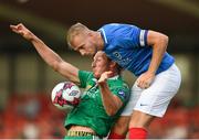 2 July 2018; Jack Whatmough of Portsmouth in action against Achille Campion of Cork City during the pre-season friendly match between Cork City and Portsmouth at Turners Cross, in Cork. Photo by Harry Murphy/Sportsfile