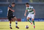 2 July 2018; Brandon Miele of Shamrock Rovers in action against Jack O'Keeffe of Dundalk during the Leinster Senior Cup Quarter-Final match between Shamrock Rovers and Dundalk at Tallaght Stadium in Dublin. Photo by Tom Beary/Sportsfile