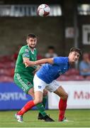 2 July 2018; Oliver Hawkins of Portsmouth in action against Aaron Barry of Cork City during the pre-season friendly match between Cork City and Portsmouth at Turners Cross in Cork. Photo by Harry Murphy/Sportsfile
