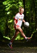 3 July 2018; Breaking new ground: Top inter-county stars took in the breath-taking scenery at Mullaghmeen Forest in county Westmeath, to launch the revamped 2018 TG4 All-Ireland championships. TG4 have announced a four-year extension of their sponsorship of the Ladies Football championships, with the new deal set to last until the conclusion of the 2022 season. 17 Ladies Football championship games will be broadcast this summer exclusively live on TG4, with the senior and intermediate championships to be played on a new, round-robin basis. Pictured is Neamh Woods of Tyrone, at Mullaghmeen Forest, Co. Westmeath.  Photo by Seb Daly/Sportsfile