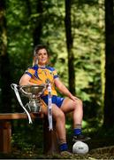 3 July 2018; Breaking new ground: Top inter-county stars took in the breath-taking scenery at Mullaghmeen Forest in county Westmeath, to launch the revamped 2018 TG4 All-Ireland championships. TG4 have announced a four-year extension of their sponsorship of the Ladies Football championships, with the new deal set to last until the conclusion of the 2022 season. 17 Ladies Football championship games will be broadcast this summer exclusively live on TG4, with the senior and intermediate championships to be played on a new, round-robin basis. Pictured is Laurie Ryan of Clare, at Mullaghmeen Forest, Co. Westmeath.  Photo by Seb Daly/Sportsfile