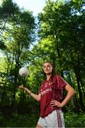 3 July 2018; Breaking new ground: Top inter-county stars took in the breath-taking scenery at Mullaghmeen Forest in county Westmeath, to launch the revamped 2018 TG4 All-Ireland championships. TG4 have announced a four-year extension of their sponsorship of the Ladies Football championships, with the new deal set to last until the conclusion of the 2022 season. 17 Ladies Football championship games will be broadcast this summer exclusively live on TG4, with the senior and intermediate championships to be played on a new, round-robin basis. Pictured is Áine McDonagh of Galway at Mullaghmeen Forest, Co. Westmeath. Photo by Seb Daly / Sportsfile
