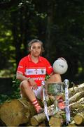 3 July 2018; Breaking new ground: Top inter-county stars took in the breath-taking scenery at Mullaghmeen Forest in county Westmeath, to launch the revamped 2018 TG4 All-Ireland championships. TG4 have announced a four-year extension of their sponsorship of the Ladies Football championships, with the new deal set to last until the conclusion of the 2022 season. 17 Ladies Football championship games will be broadcast this summer exclusively live on TG4, with the senior and intermediate championships to be played on a new, round-robin basis. Pictured is Melissa Duggan of Cork at Mullaghmeen Forest, Co. Westmeath. Photo by Seb Daly / Sportsfile