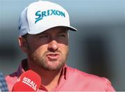 3 July 2018; Graeme McDowell of Northern Ireland speaks to the media ahead of the Dubai Duty Free Irish Open Golf Championship at Ballyliffin Golf Club in Ballyliffin, Co Donegal. Photo by Oliver McVeigh/Sportsfile
