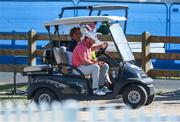3 July 2018; Graeme McDowell of Northern Ireland is driven around the course in a golf buggy ahead of the Dubai Duty Free Irish Open Golf Championship at Ballyliffin Golf Club in Ballyliffin, Co Donegal. Photo by Oliver McVeigh/Sportsfile