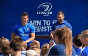 4 July 2018; Leinster players Noel Reid, left, and Fergus McFadden answer children's questions during the Bank of Ireland Leinster Rugby Summer Camp at Wexford Wanderers RFC in Wexford. Photo by Matt Browne/Sportsfile